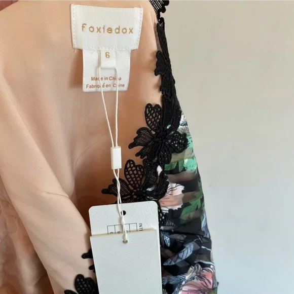 NWT Foxiedox Flora One Shoulder Midi Dress Black - Picture 6 of 7